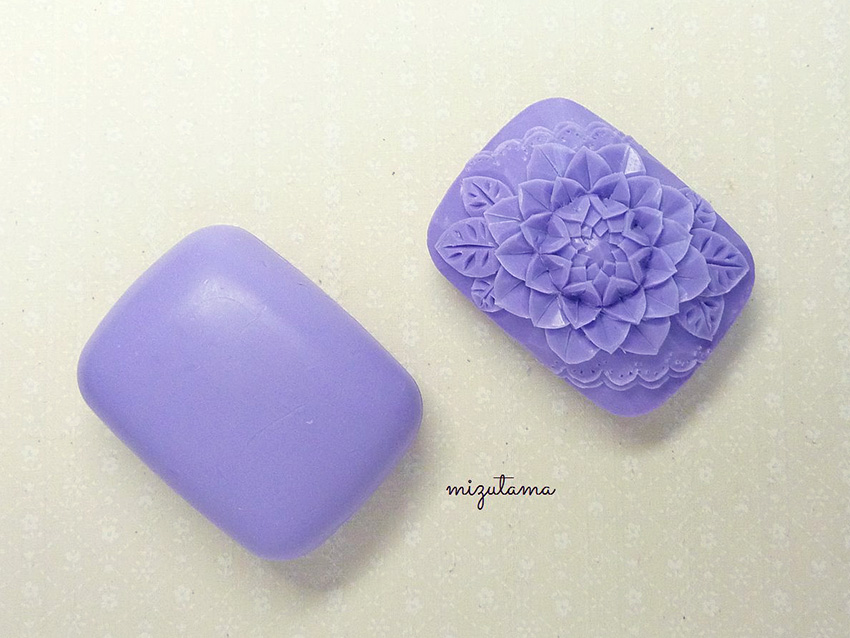 a fresh soap and a soap carving